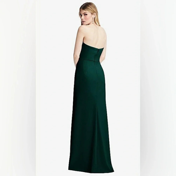 NWOT After Six Strapless Pleated Faux Wrap Trumpet Gown in Evergreen, size 2 - Picture 11 of 12